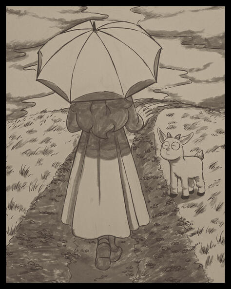 "looks like it's gonna rain huh, lil' guy?"