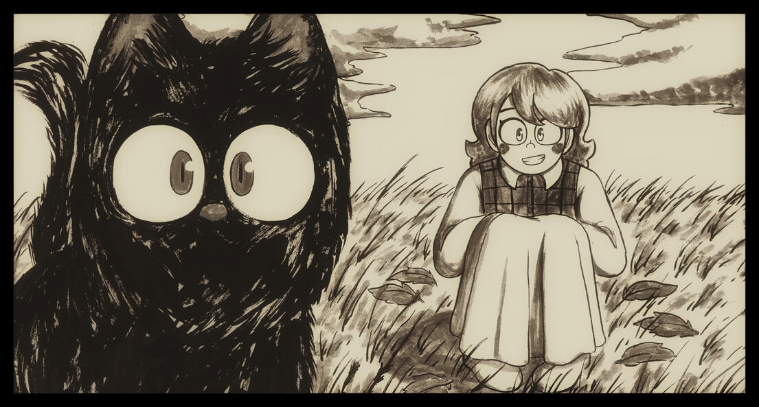 "Fluffy Black Cat"