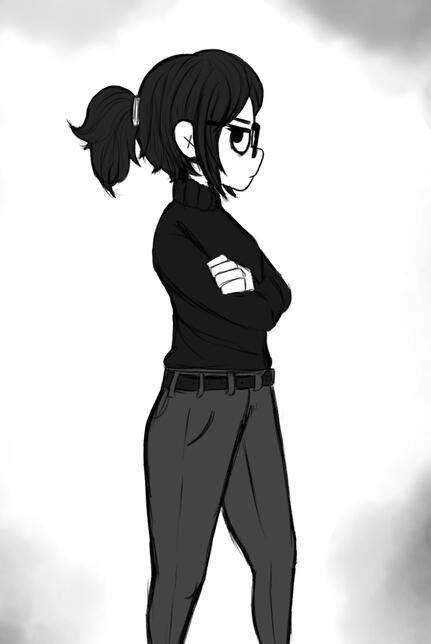 Serious sweater girl